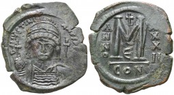 Justinian I.  AD 527-565. Constantinople. Follis Æ