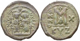 Justin II AD 565-578. Cyzicus. Follis Æ