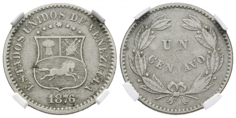 ESTADOS UNIDOS DE VENEZUELA. 1 Centavo. (CuNi. 2,5g/19mm). 1876. Philadelphia. (...