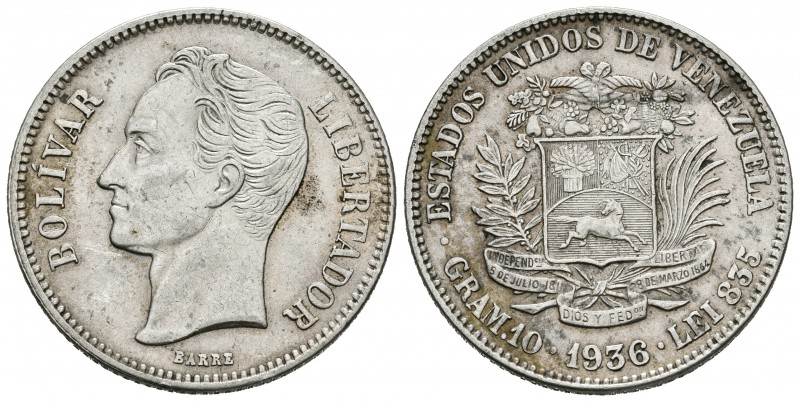 ESTADOS UNIDOS DE VENEZUELA. 50 Centavos. (Ar. 12,50g/30mm). 1876. París. (Km#Y1...