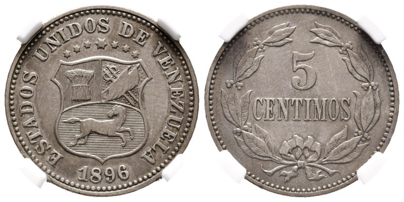 ESTADOS UNIDOS DE VENEZUELA. 5 Céntimos. (CuNi. 2,00g/19mm). 1896. Berlín. (Km#Y...