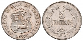 ESTADOS UNIDOS DE VENEZUELA. 5 Céntimos. (CuNi. 2,30g/19mm). 1936. Philadelphia. (Km#Y27). SC.