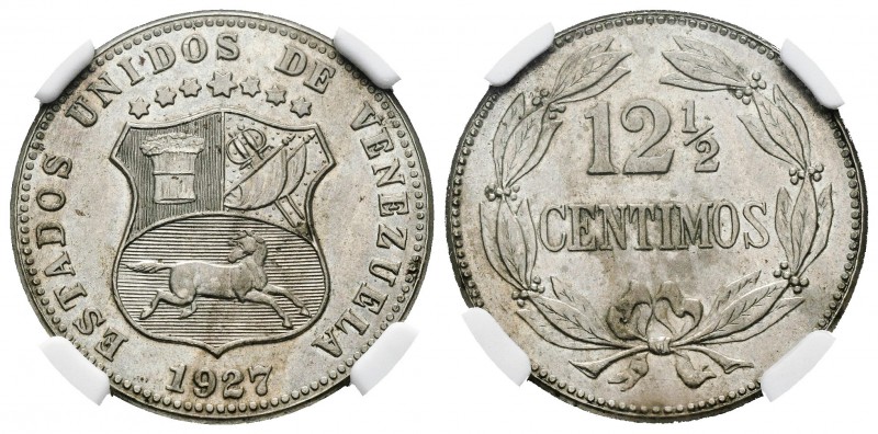 ESTADOS UNIDOS DE VENEZUELA. 12 1/2 Céntimos. (CuNi. 5,00g/23mm). 1927. Philadel...