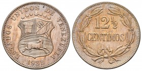 ESTADOS UNIDOS DE VENEZUELA. 12 1/2 Céntimos. (CuNi. 5,00g/23mm). 1938. Philadelphia. (Km#Y28). SC-. Bonita pátina.