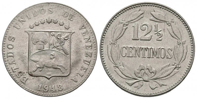 ESTADOS UNIDOS DE VENEZUELA. 12 1/2 Céntimos. (CuNi. 5,00g/23mm). 1948. San Fran...