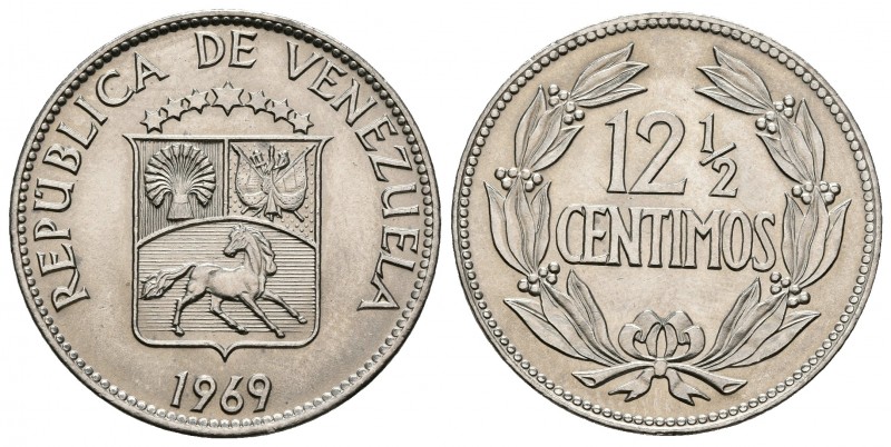 ESTADOS UNIDOS DE VENEZUELA. 12 1/2 Céntimos. (CuNi. 5,00g/23mm). 1969. Madrid. ...