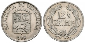 ESTADOS UNIDOS DE VENEZUELA. 12 1/2 Céntimos. (CuNi. 5,00g/23mm). 1969. Madrid. (Km#YA39.2). SC.