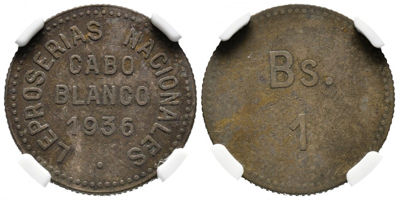 ESTADOS UNIDOS DE VENEZUELA. 1 Bolívar. (La. 4,80g/22mm). 1936. Cabo Blanco. (Km...