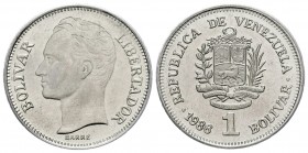 REPÚBLICA DE VENEZUELA. 1 Bolívar. (Ni. 5,00g/23mm). 1986. Werdohl, Alemania. (Km#Y52). Encapsulado PCGS MS-64.
