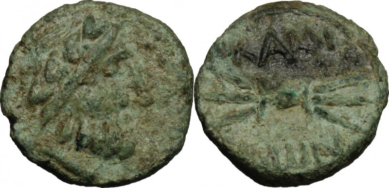 Greek Italy. Southern Apulia, Caelia. AE Uncia, c. 220-150 BC. D/ Laureate head ...