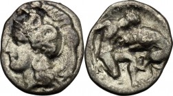 Southern Apulia, Tarentum. AR Diobol, c. 380-325 BC