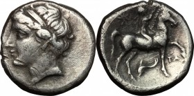 Southern Apulia, Tarentum.  Campano-Tarentine series.. AR Didrachm, c. 281-228 BC