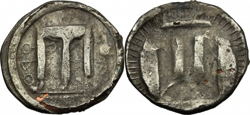 Greek Italy. Bruttium, Kroton. Fourrée Stater, c. 480-430 BC. D/ QPO retrograde....