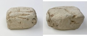 Punic Sardinia. Lead weight, VII-V century BC. On upper face, graffiti (marks of value?)