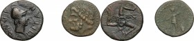 Panormos.  Roman protectorate, after 241 BC.. Multiple lot of two (2) unclassified AE coins, including a heavily tooled example (forgery?)