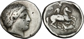 Kings of Paeonia.  Patraos (335-315 BC).. AR Tetradrachm, Damastion mint