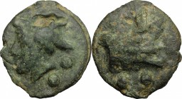 Janus/prow to right libral series.. AE Cast Sextans, c. 225-217 BC