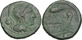 Corn-ear series.. AE Uncia, c. 214-212 BC, Sicily