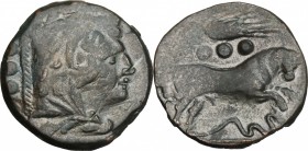 Corn-ear series.. AE Quadrans, Sicily, c. 214-212 BC