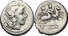 Anonymous. AR Denarius, 179-170 BC