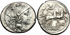 Atilius Saranus.. AR Denarius, 155 BC