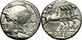 M. Baebius Q. f. Tampilus.. AR Denarius, 137 BC