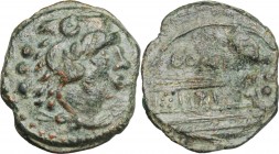 Cn. Domitius Ahenobarbus.. AE Quadrans, 128 BC
