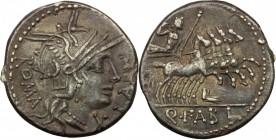 Q. Fabius Labeo. . AR Denarius, circa 124 BC