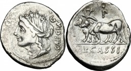 L. Cassius Caecianus.. AR Denarius, 102 BC