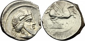 Q. Titius.. AR Denarius, 90 BC