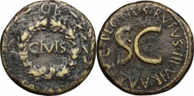 Augustus (27 BC - 14 AD)  . AE Sestertius, C. Plotius Rufus moneyer, 15 BC