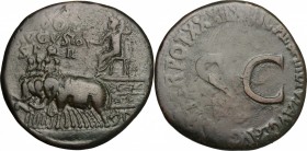 Augustus (27 BC - 14 AD)  . AE Sestertius, struck under Tiberius, 36 AD