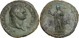 Domitian as Caesar (69-81).. AE As, 77-78 AD