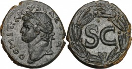 Domitian as Caesar (69-81).. AE As, Antiochia ad Orontem mint, struck 76-77 AD
