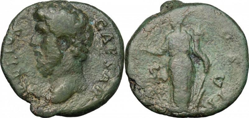 Aelius (Caesar 136-138). AE As, 137 AD. D/ [L] AELIVS CAESAR. Bare head left. R/...