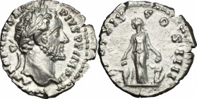 Antoninus Pius (138-161).. AR Denarius, 156-157 AD