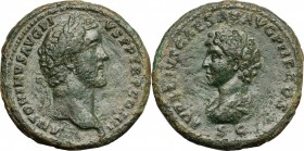 Antoninus Pius (138-161) with Marcus Aurelius Caesar.. AE Sestertius, Rome mint, 140-144 AD