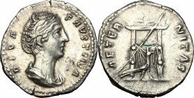 Faustina I, wife of Antoninus Pius (died 141 AD).. AR Denarius, after 141 AD