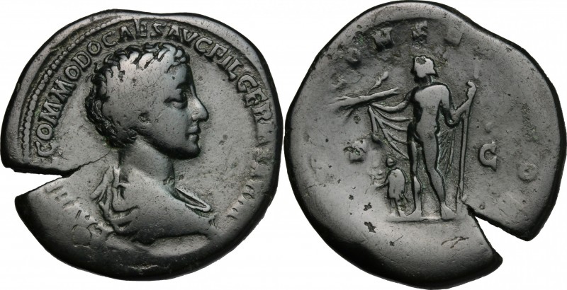 Commodus as Caesar (175-177). AE Sestertius, struck under Marcus Aurelius, 175-1...