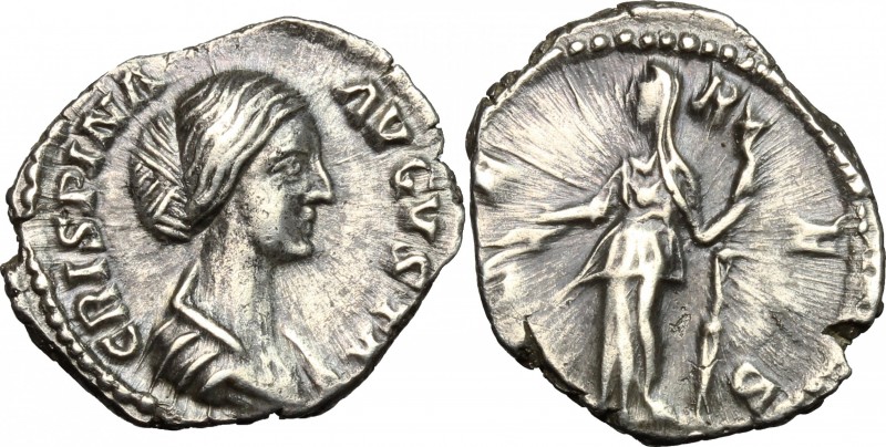 Crispina, wife of Commodus (died 183 AD). AR Denarius, struck under Commodus. D/...