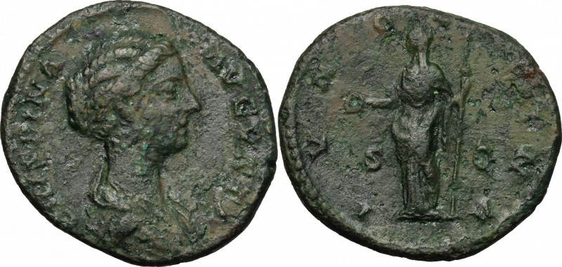 Crispina, wife of Commodus (died 183 AD). AE As, struck under Commodus. D/ CRISP...