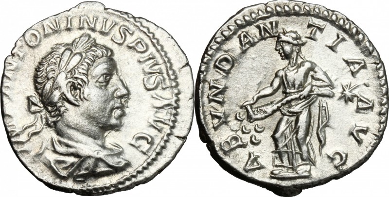 Elagabalus (218-222). AR Denarius, 221-222 AD. D/ IMP ANTONINVS PIVS AVG. Laurea...