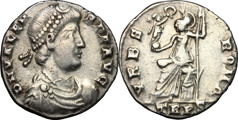 Valens (364-378). AR Siliqua, Treveri (Trier) mint. Struck 375-379 AD. D/ DN VAL...