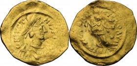 Justin I (518-527).. AV Tremissis, Constantinople mint. Struck 518-527 AD