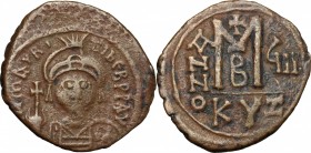 Maurice Tiberius (582-602).. AE Follis, Cyzicus mint