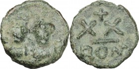 Heraclius (610-641).. AE Half Follis, Rome mint