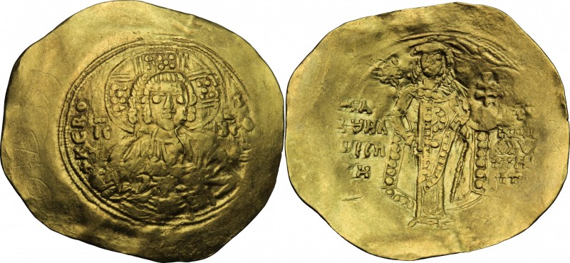 Manuel I Comnenus (1143-1180). AV Hyperperon, Constantinople mint. D/ Facing bus...