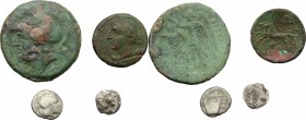 Greek Italy.. Multiple lot of four (4) unclassified coins (2 AR + 2 AE)