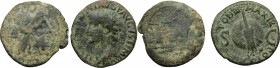 Roman Republic to Empire.. Multiple lot of two (2) unclassified AE coins, including Anonymous sextantal Semis, after 211 BC, g. 14.34, As of Tiberius,...