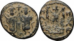 Arab-byzantine, Umayyad Caliphate, pre-reform coinage.. AE Fals, Baalbek mint, 41-77 H / 661-697 AD